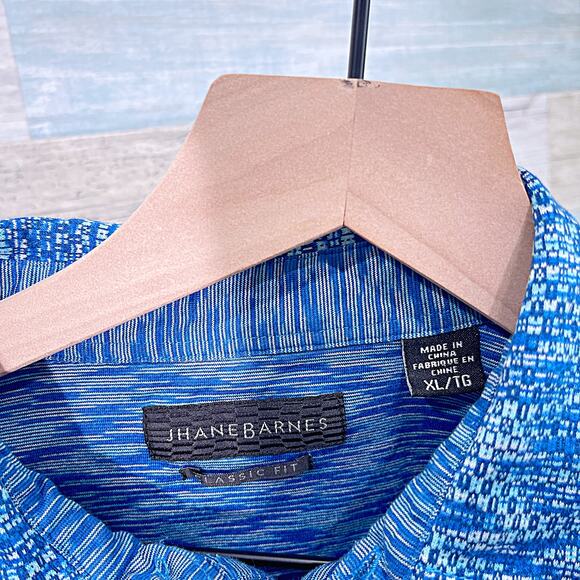 JHANE BARNES Vintage Knit Polo Shirt Blue Mercerized Cotton Classic Fit Mens XL - Picture 5 of 6